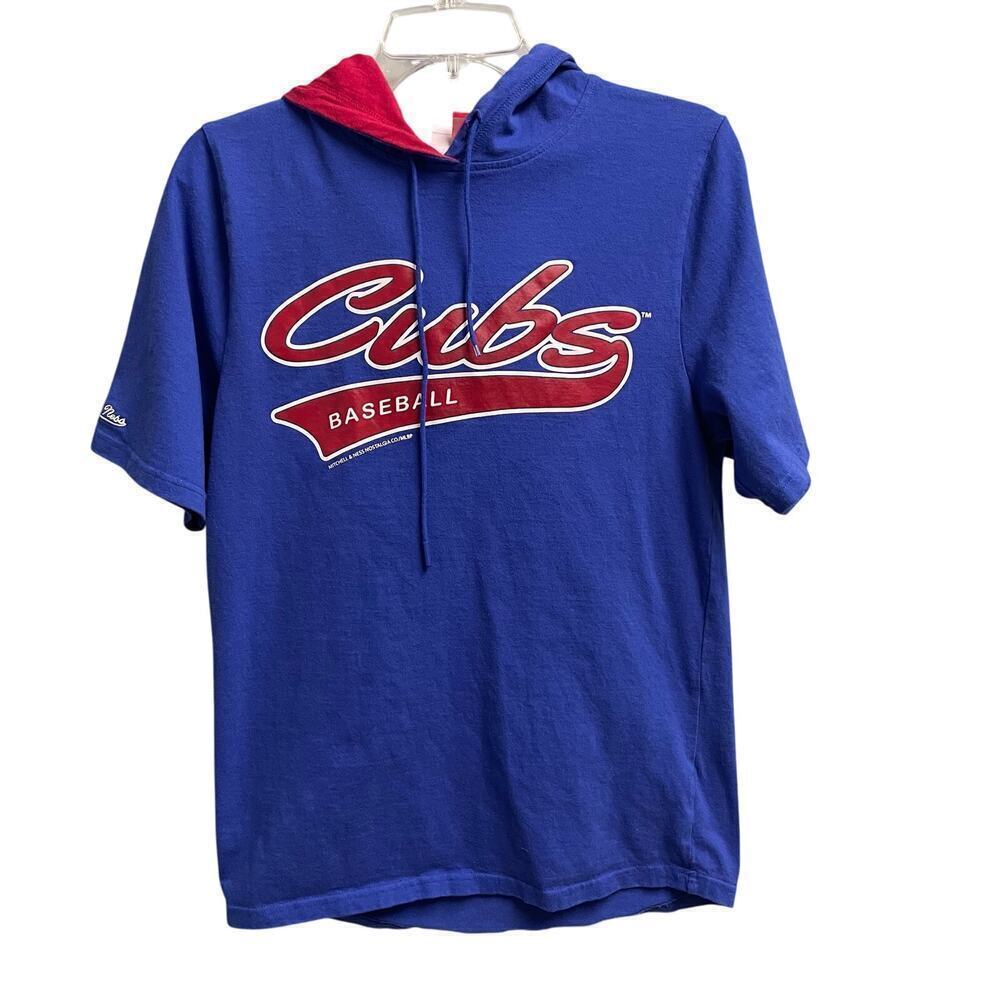 Chicago Cubs Mitchell & Ness Hooded Tee Size Small Baseball MLB Sportswear Fan